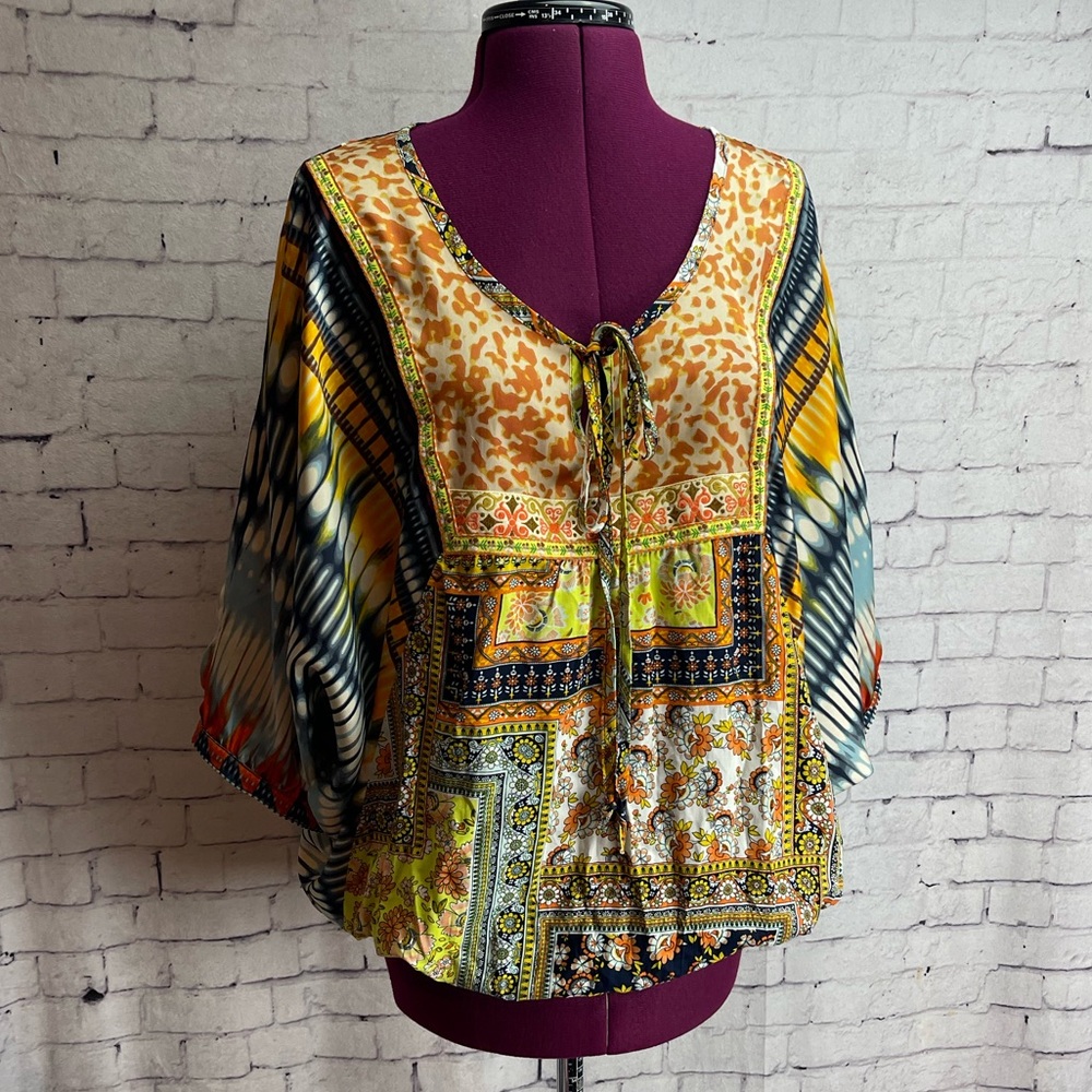 Ivy Jane size small colorful boho blouse